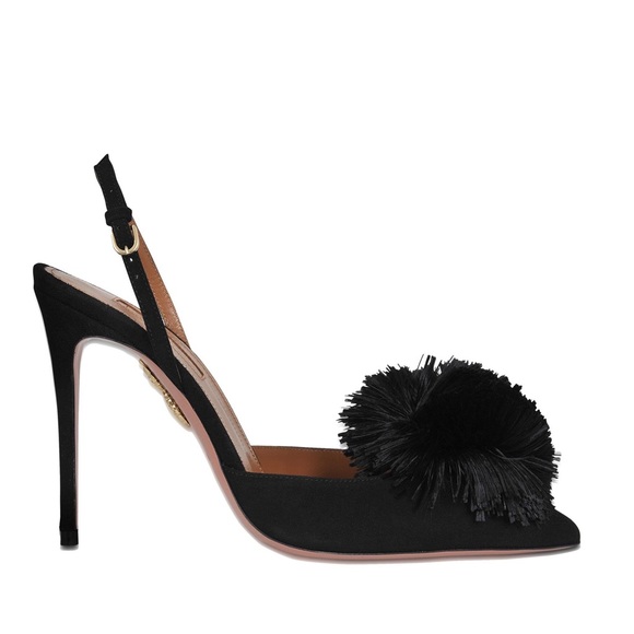 Worn once aquazzura powder puff black suede $895 - Picture 3 of 8
